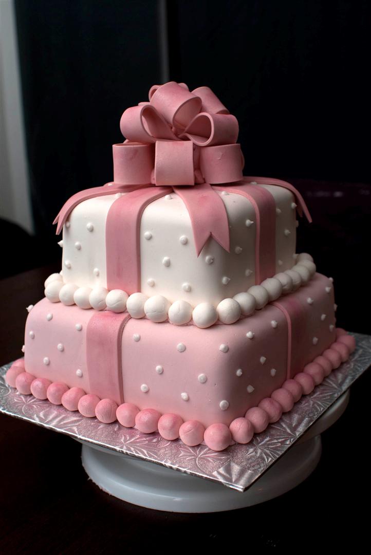 Big cake happy birthday Royalty Free Vector Image
